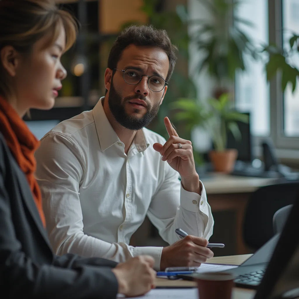 Consulente che presenta strategia aziendale
